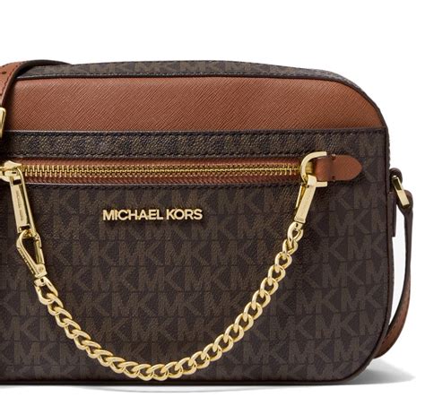 michael kors jet set large logo debossed leather crossbody bag|michael kors jet set item.